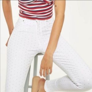 Topshop Jamie  high waisted diamond studded jeans